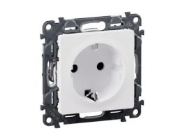LEGRAND Valena Life 2P+F csatlakozóaljzat biztonsági zsaluval, rugós vezetékbekötéssel fehér (632911)